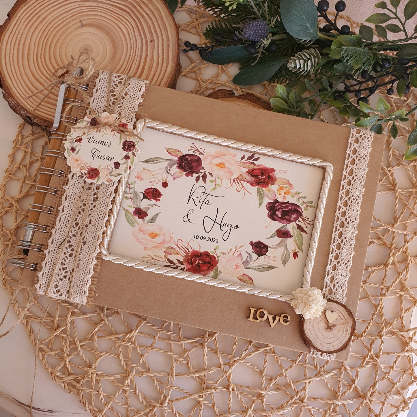 livre d'honneur marsala et blush