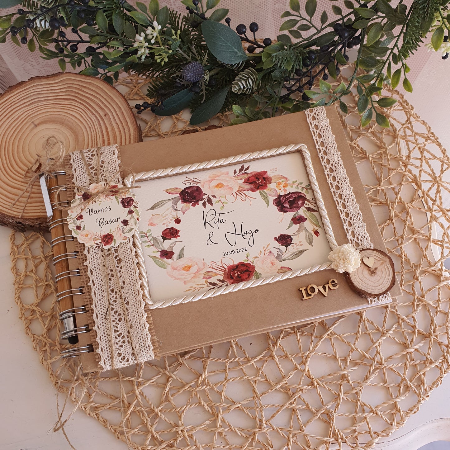 livre d'honneur marsala et blush