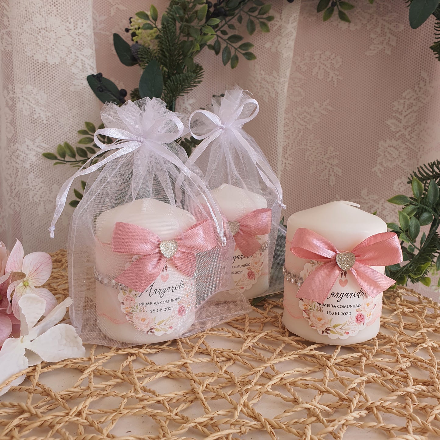 Velinhas vintage low cost com saquinho de organza