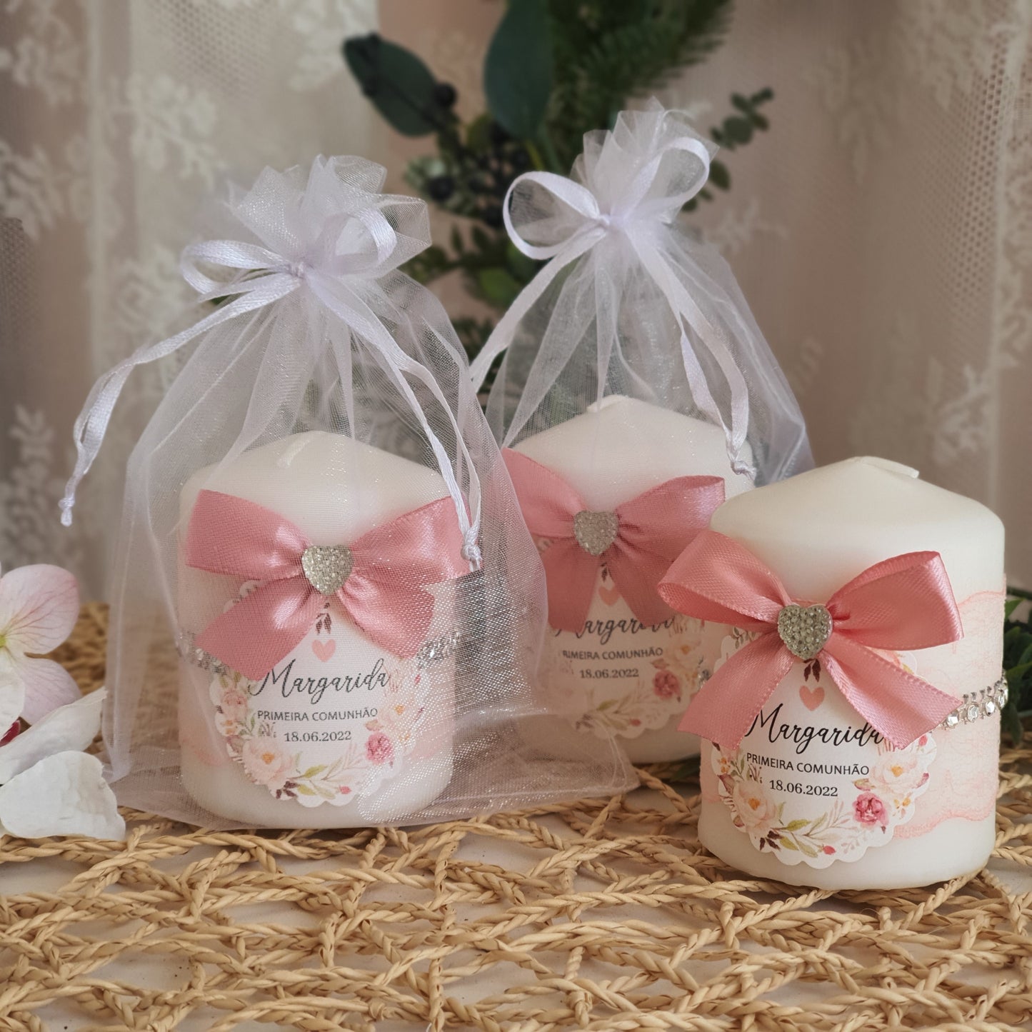 Velinhas vintage low cost com saquinho de organza