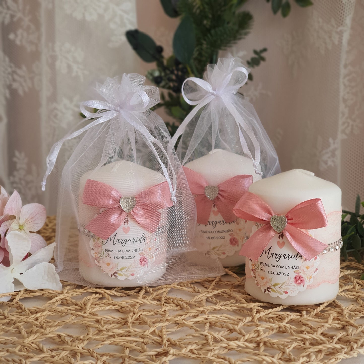 Velinhas vintage low cost com saquinho de organza