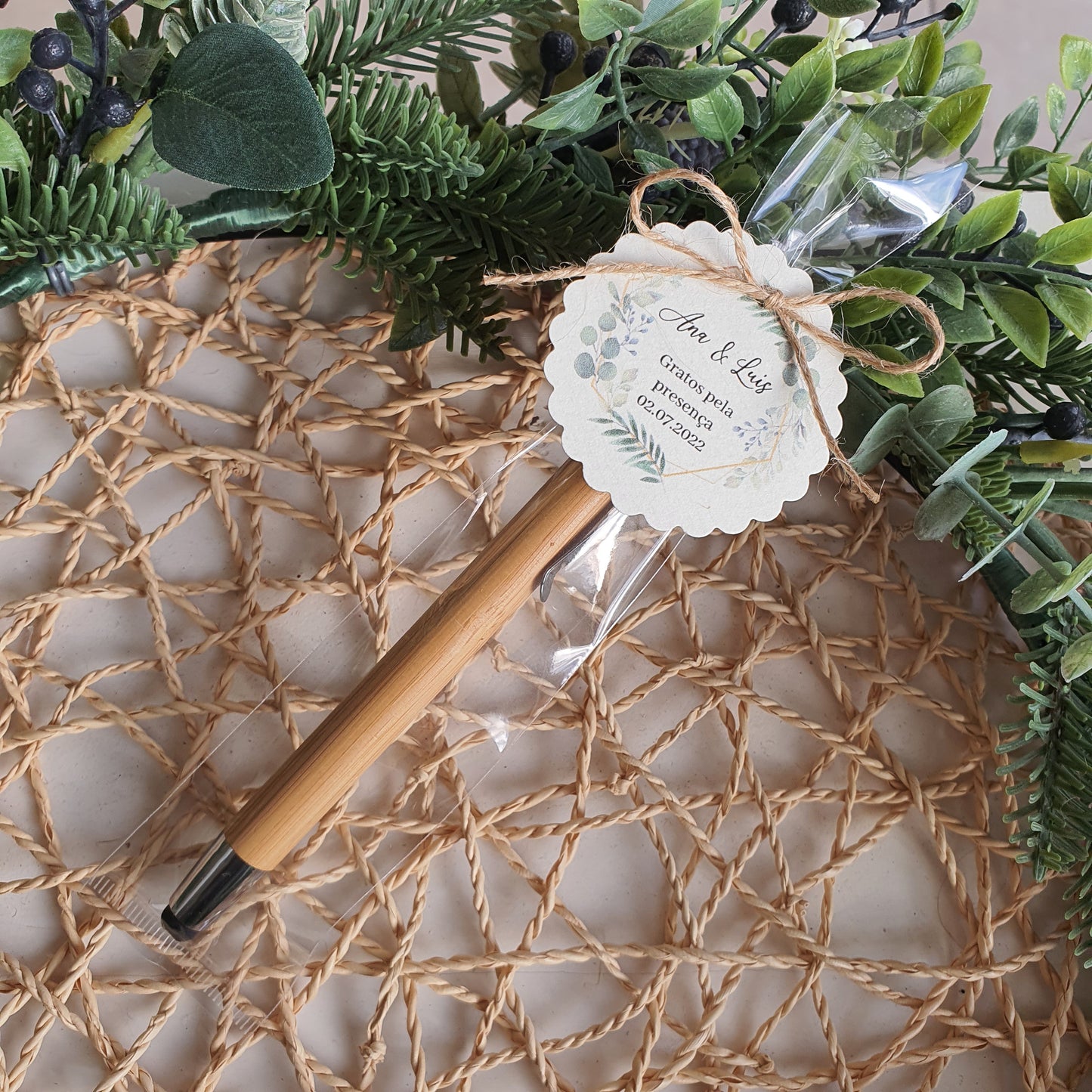 Bamboo pen with touch tip