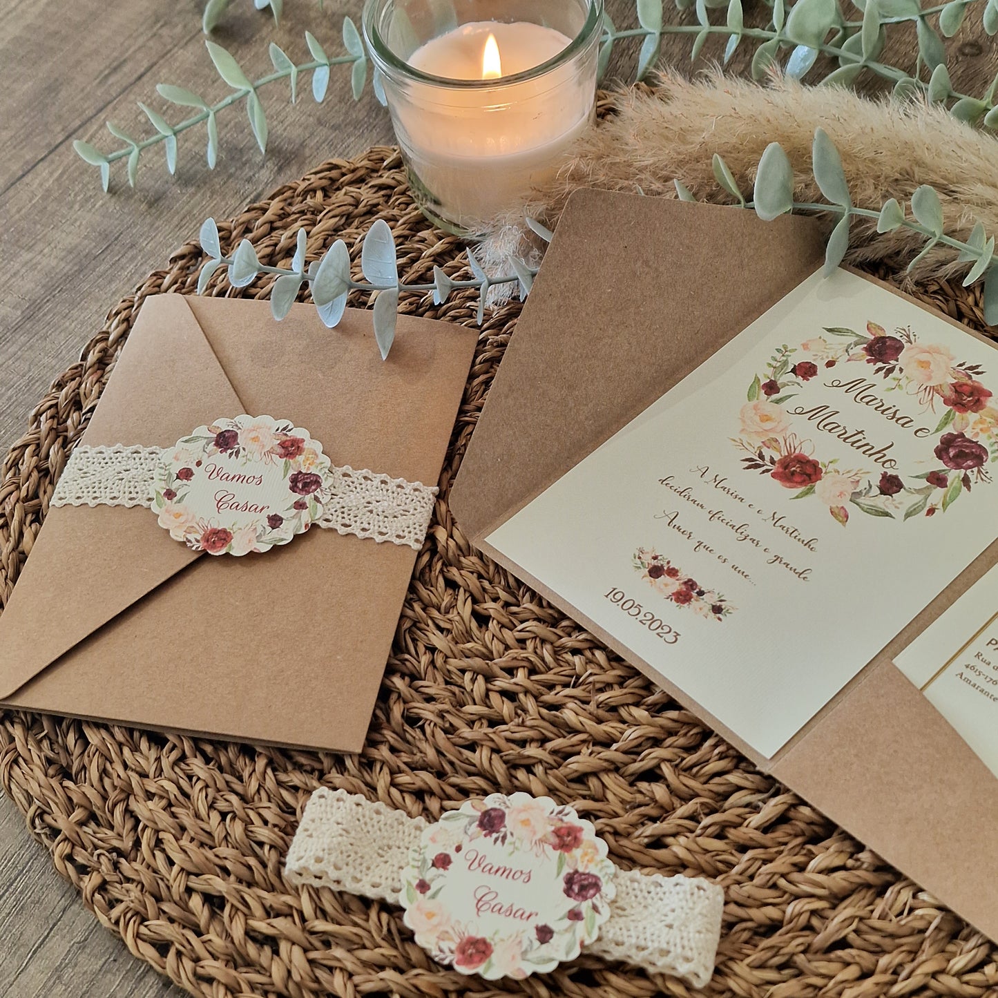 Coffret d'invitation spécial garçons d'honneur Marsala