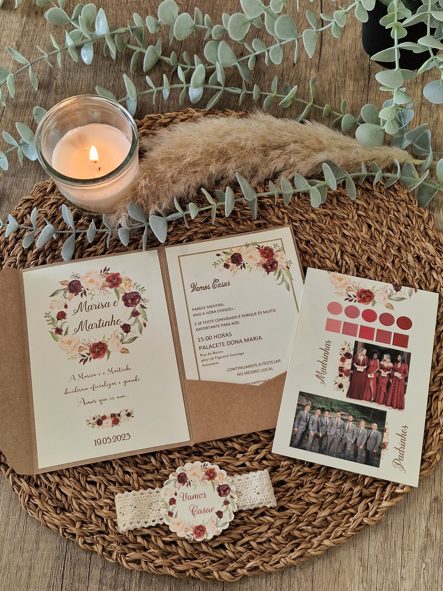 Coffret d'invitation spécial garçons d'honneur Marsala