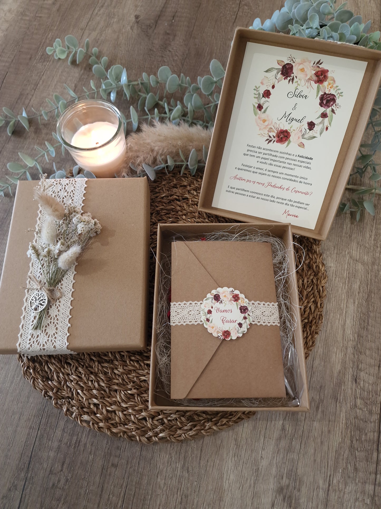 Coffret d'invitation spécial garçons d'honneur Marsala