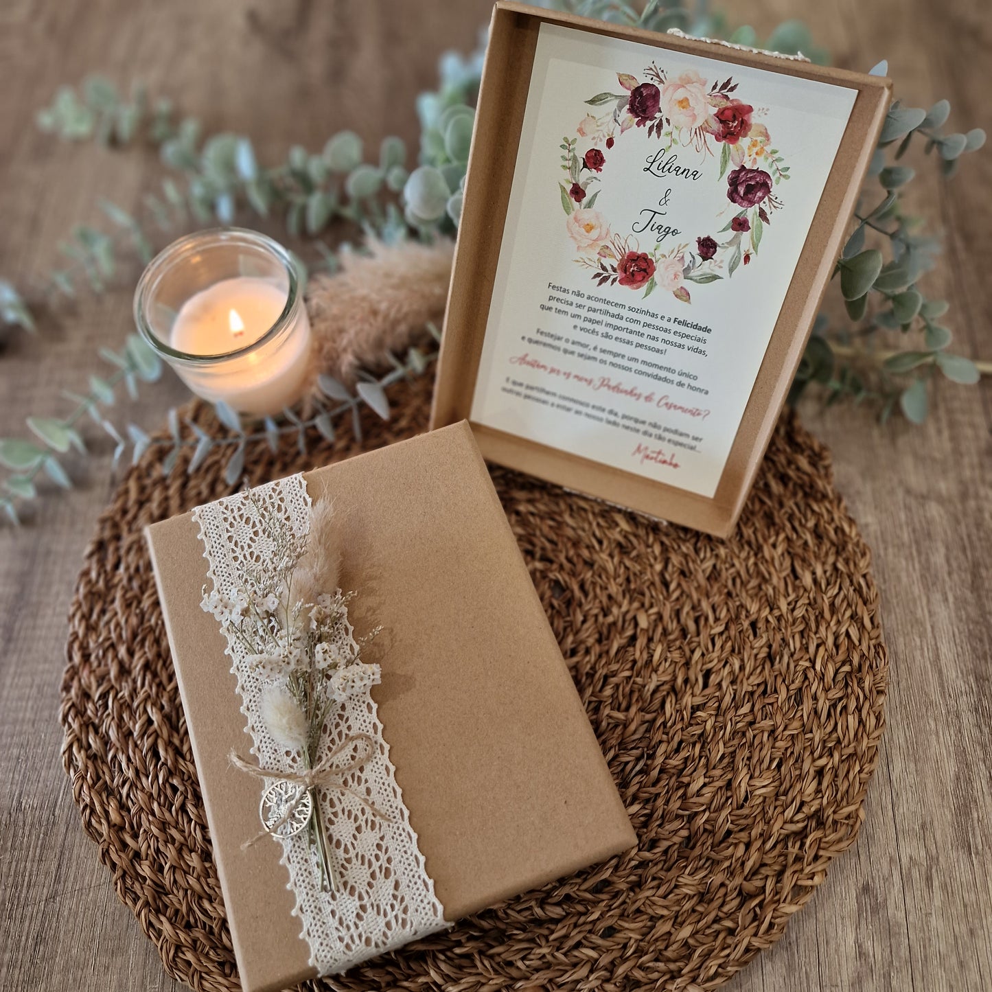 Coffret d'invitation spécial garçons d'honneur Marsala