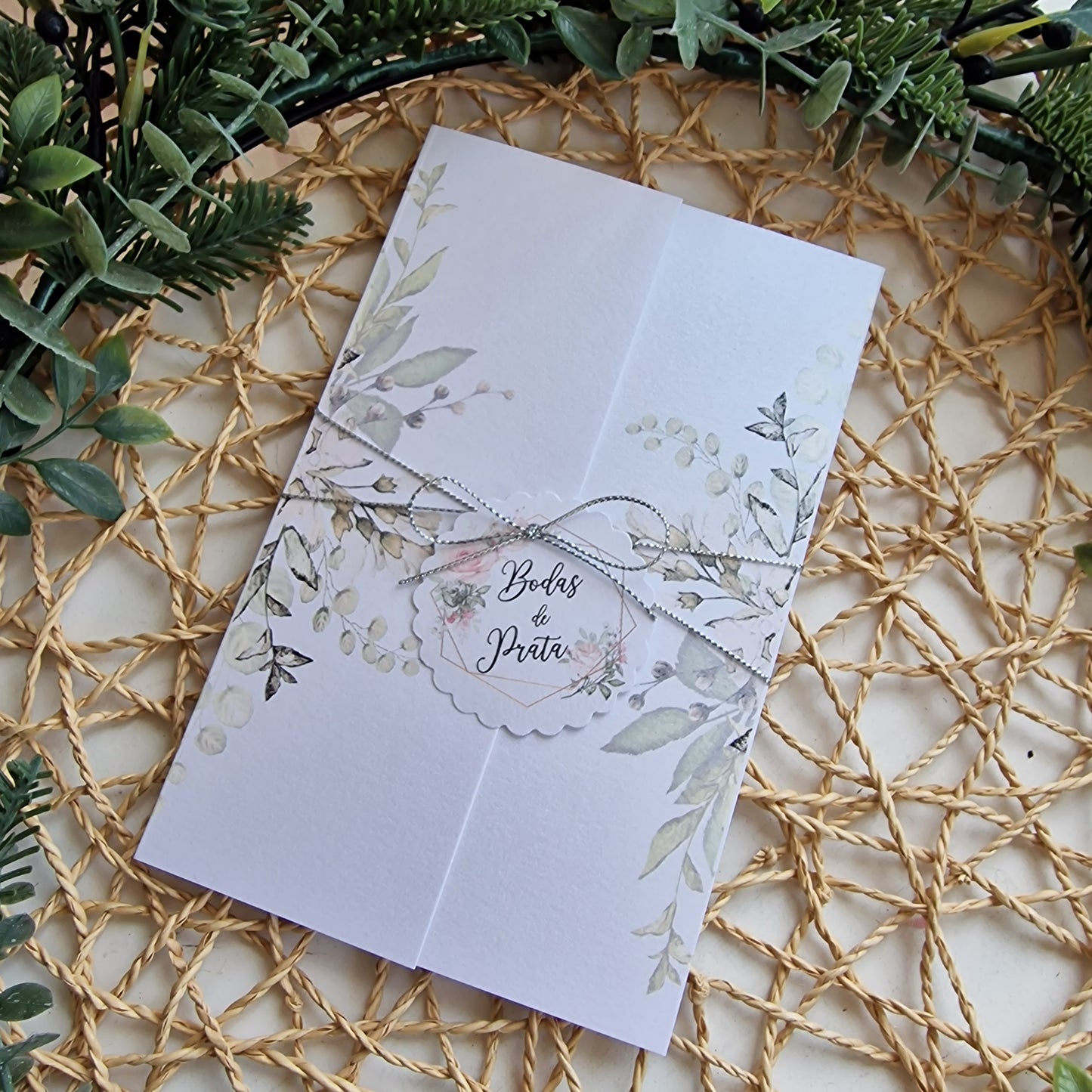 Love roses silver wedding invitation