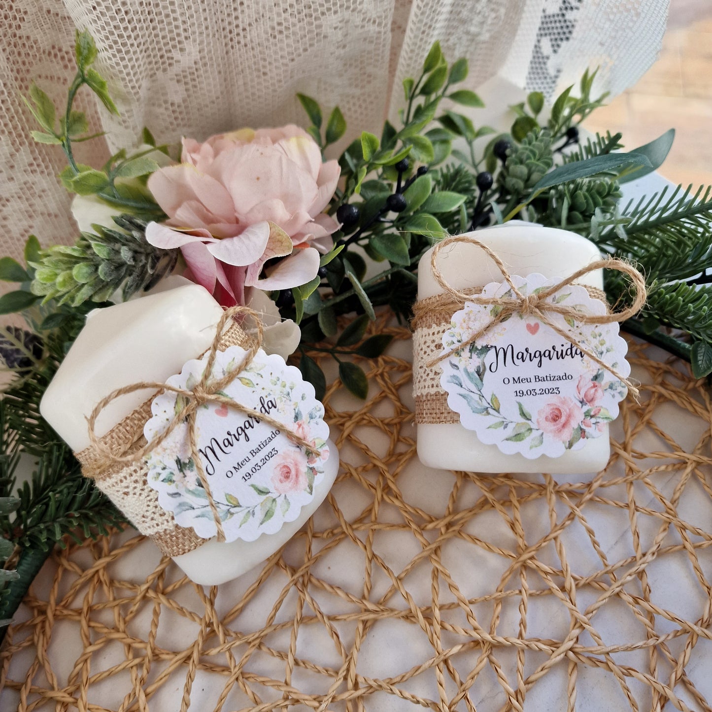 Velinhas rústicas das flores da Bárbara