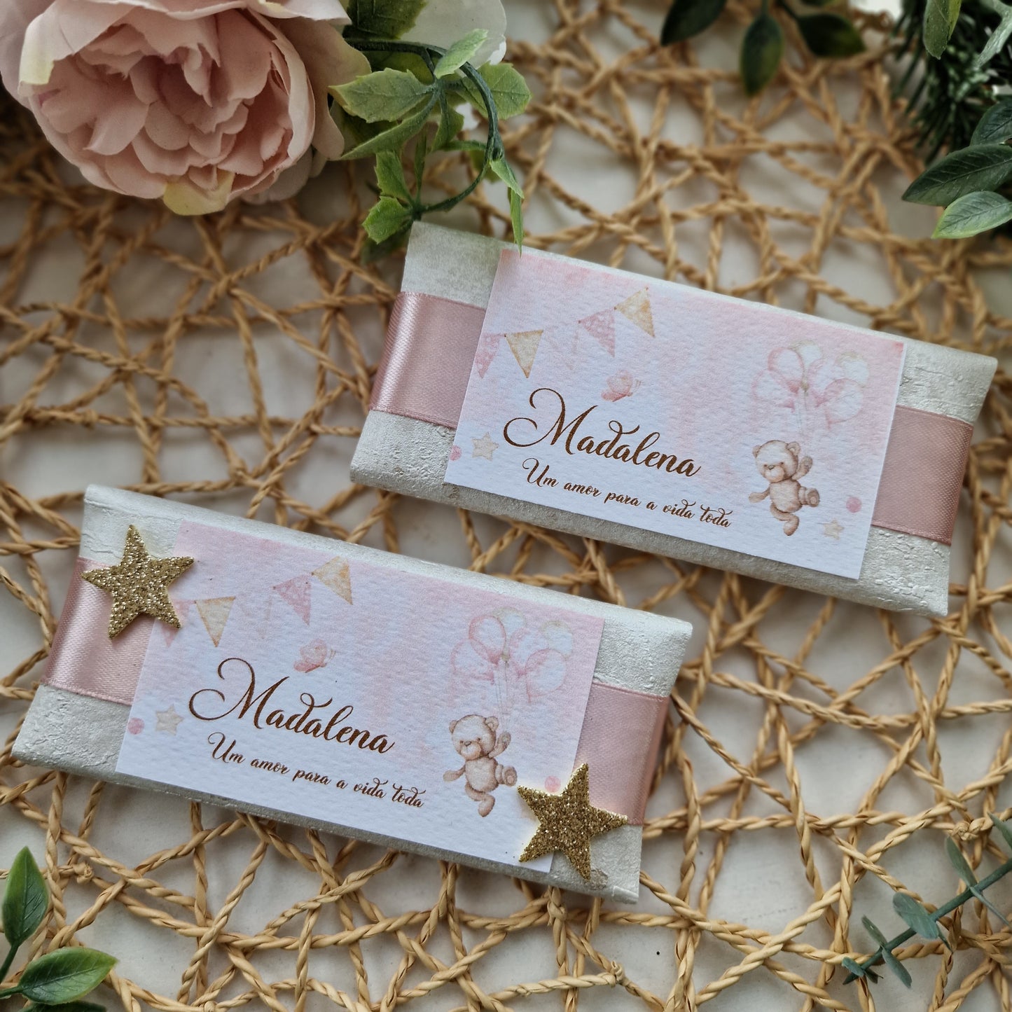 Chocolates mini ursinhos rosa