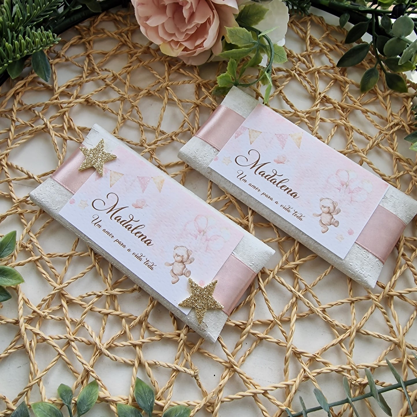 Chocolates mini ursinhos rosa