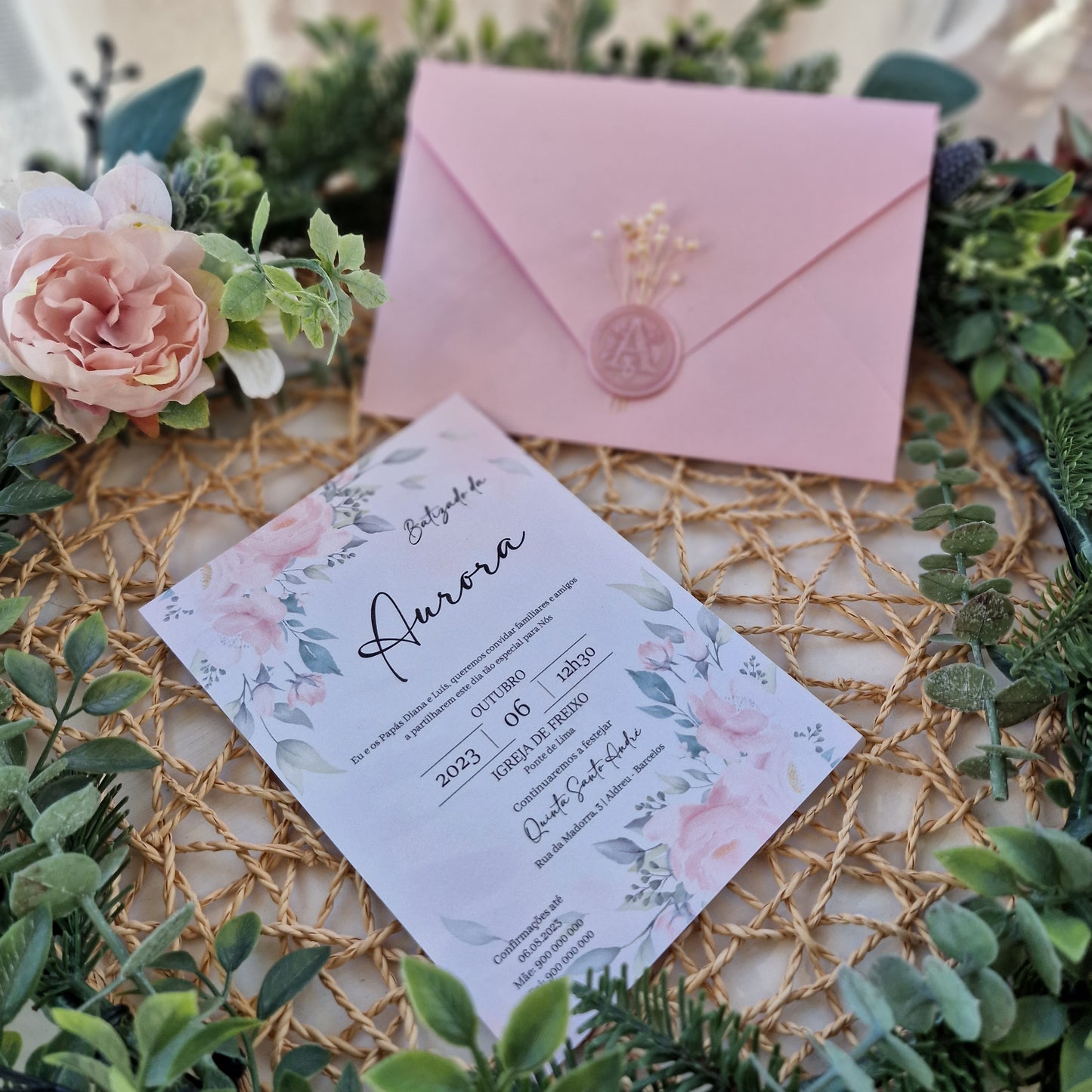 Convite rosas da Aurora