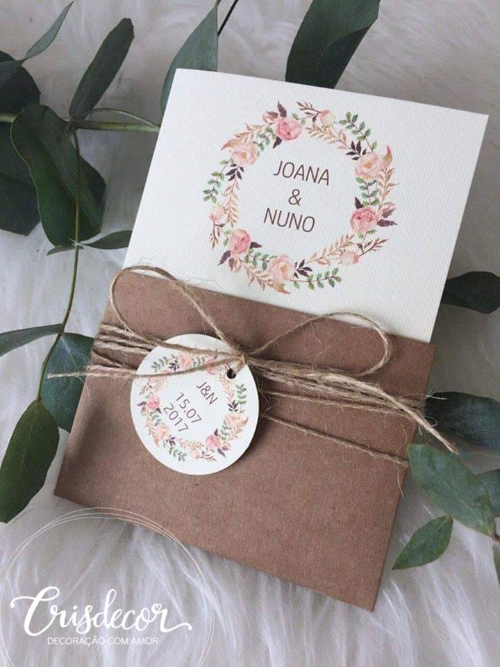 invitation rustique florale