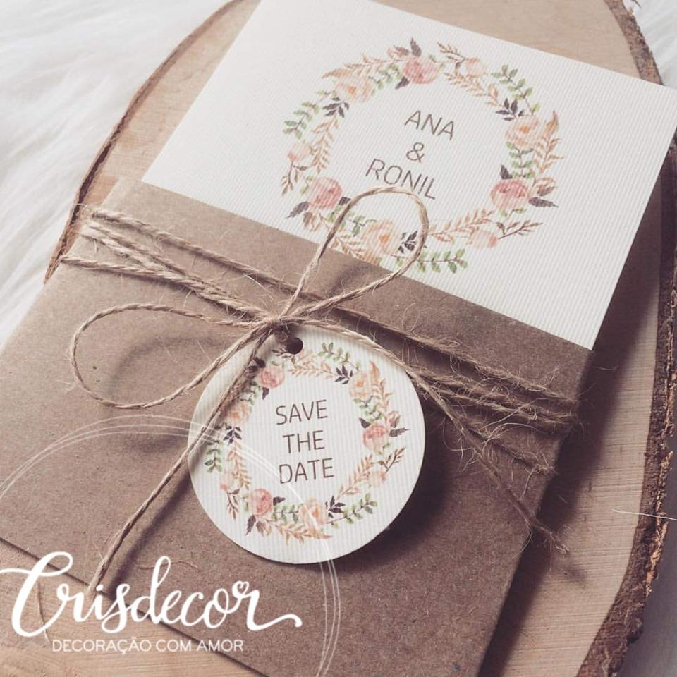 invitation rustique florale