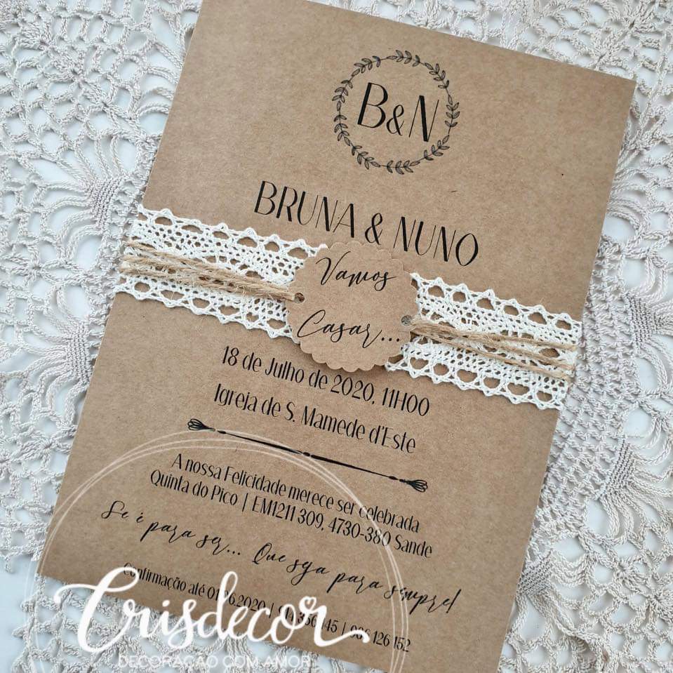 Rustic low cost invitation