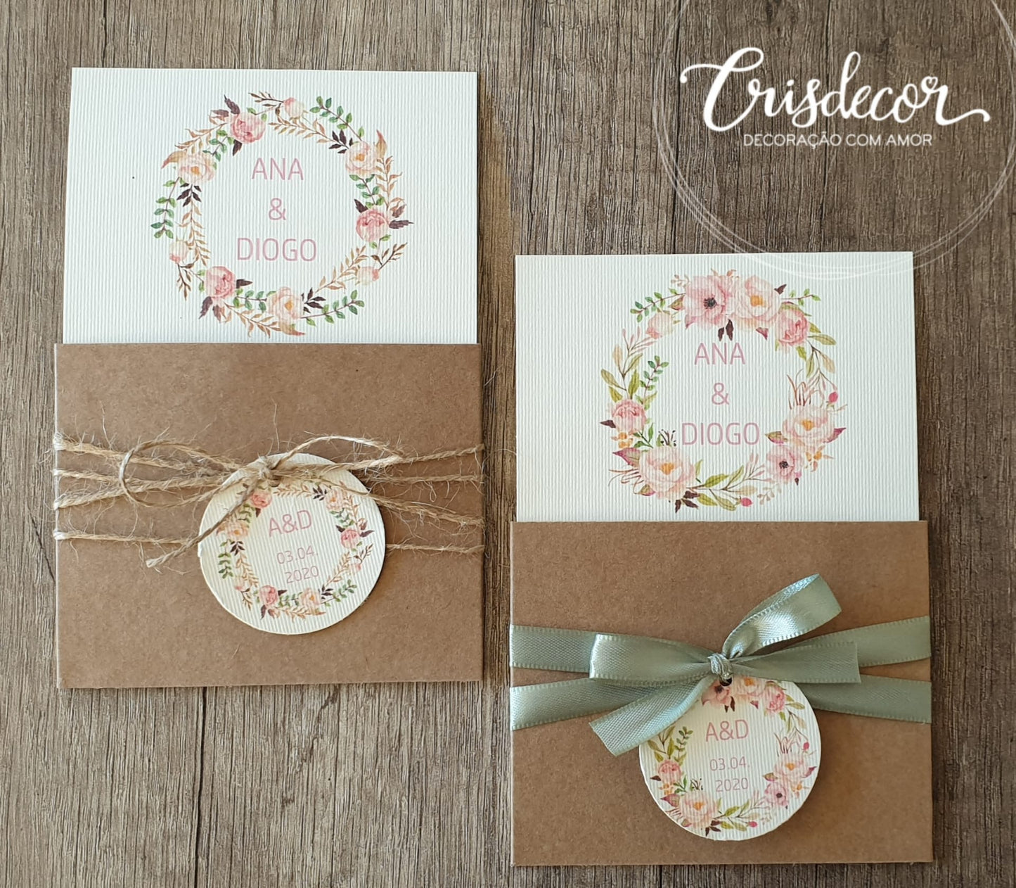 invitation rustique florale
