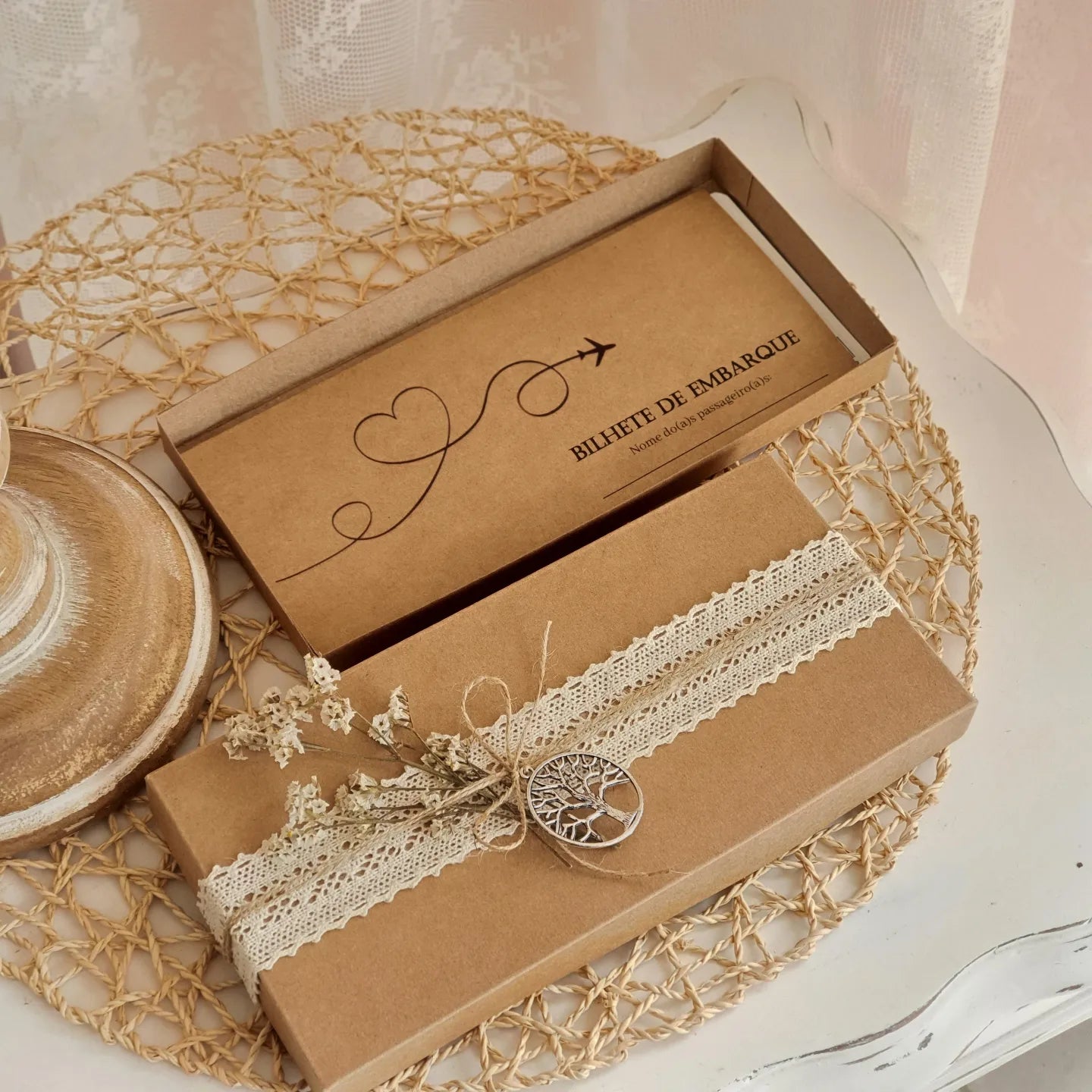 Caixa convite padrinhos de casamento