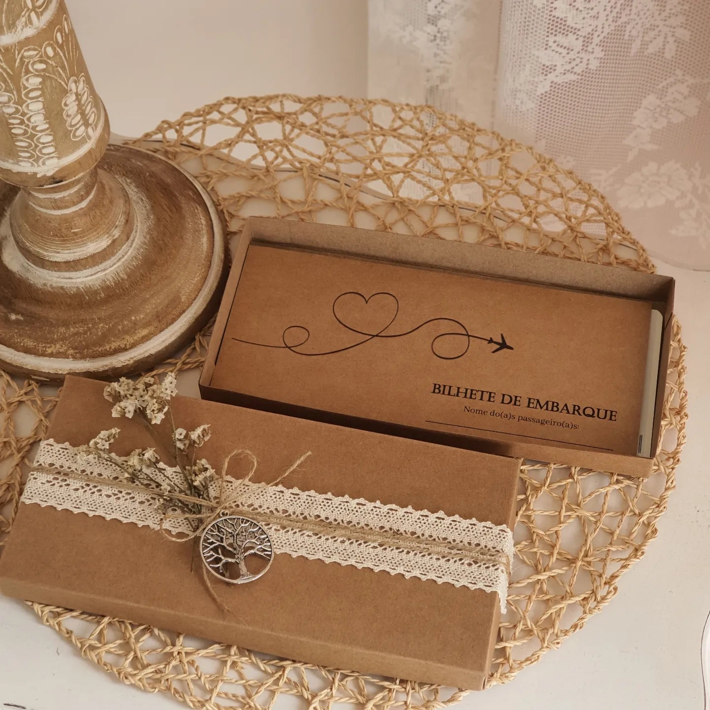 Caixa convite padrinhos de casamento