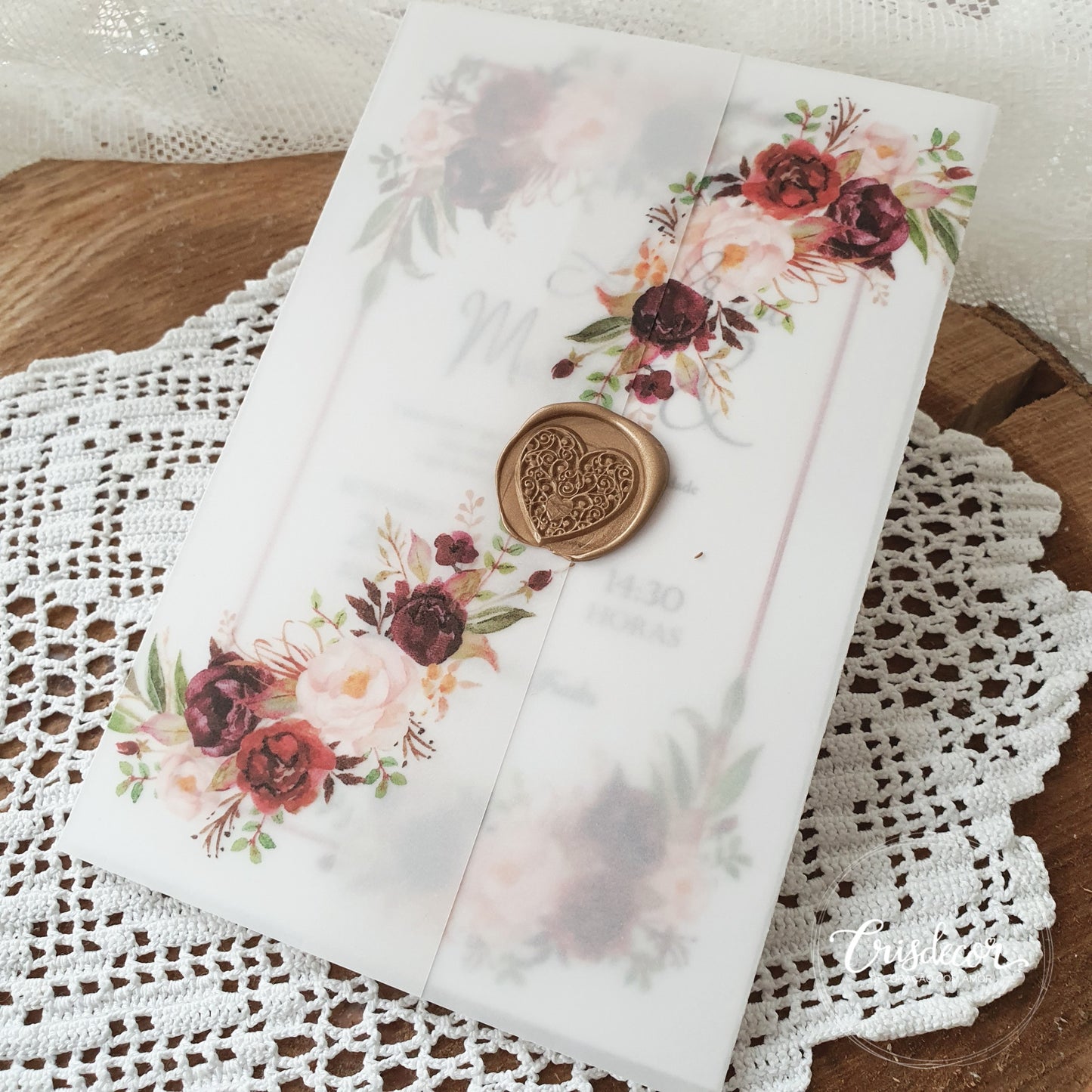 Marsala seal invitation