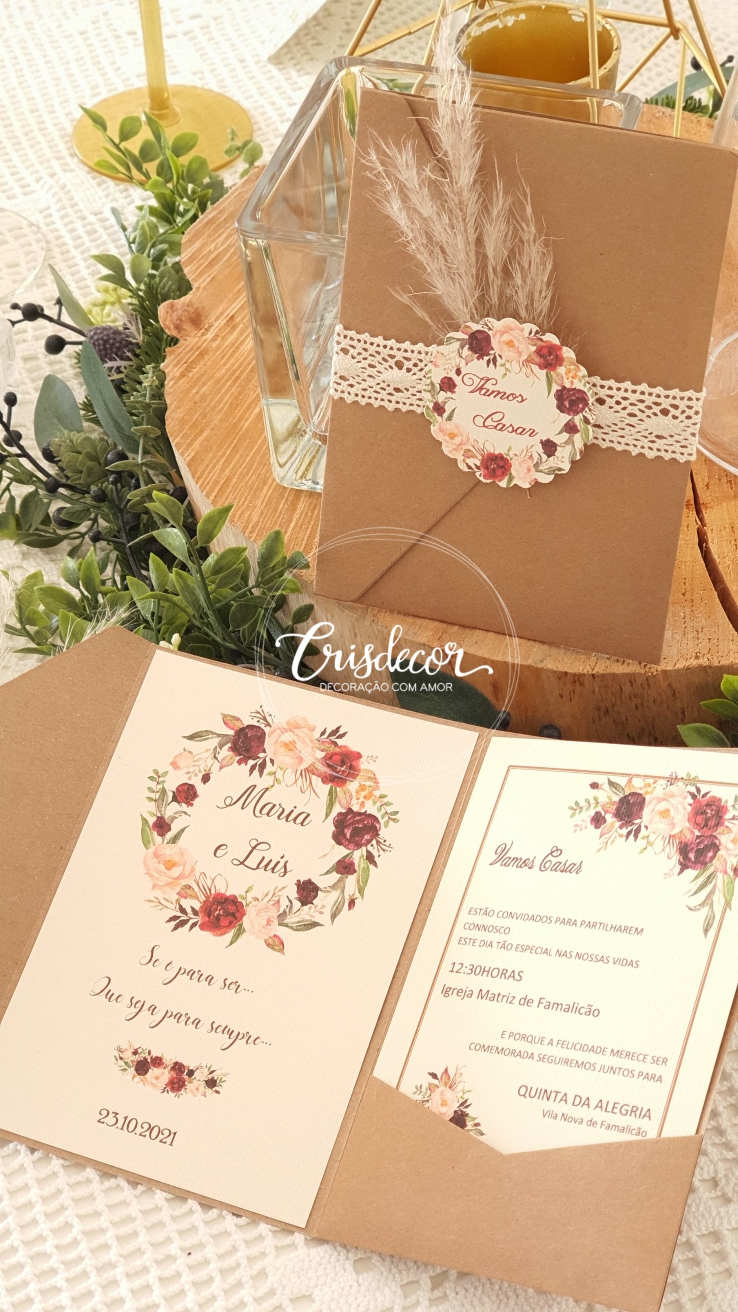 Convite pocket rustico marsala