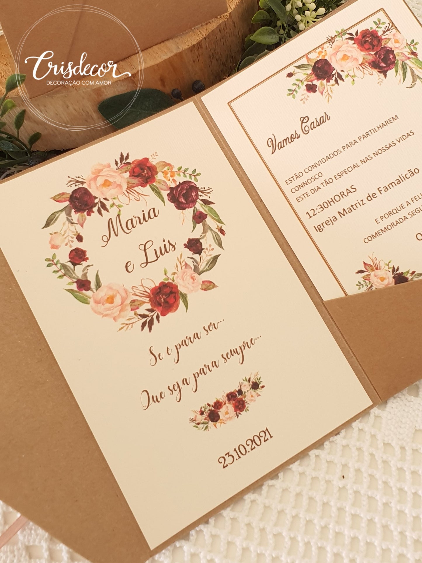 Convite pocket rustico marsala