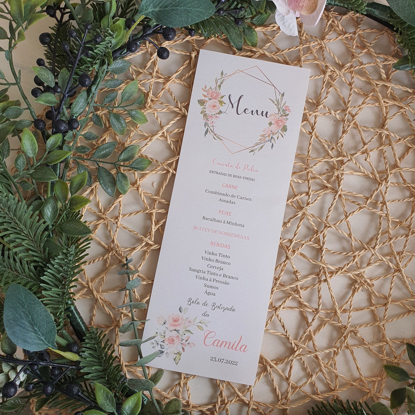 Mel's Flowers Baptism Menu