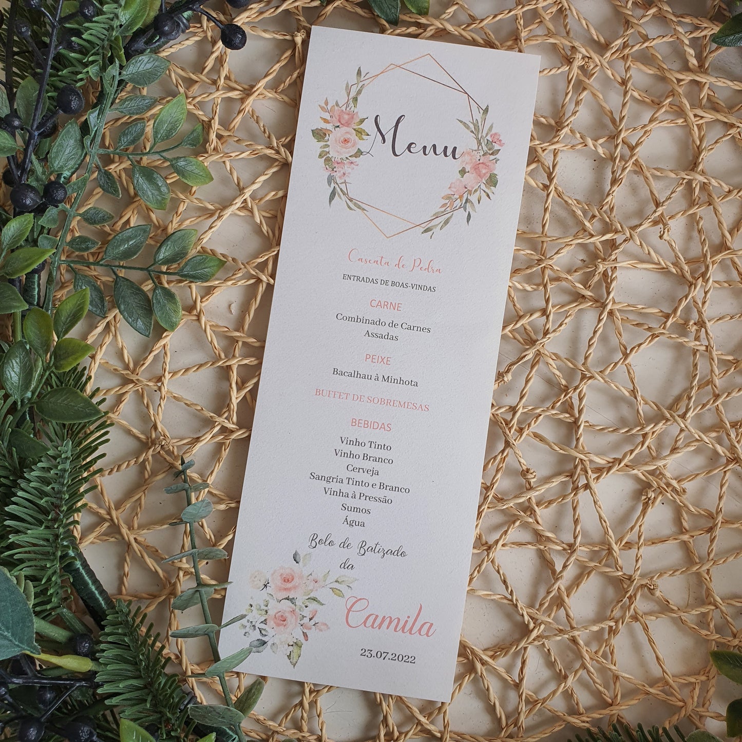 Mel's Flowers Baptism Menu