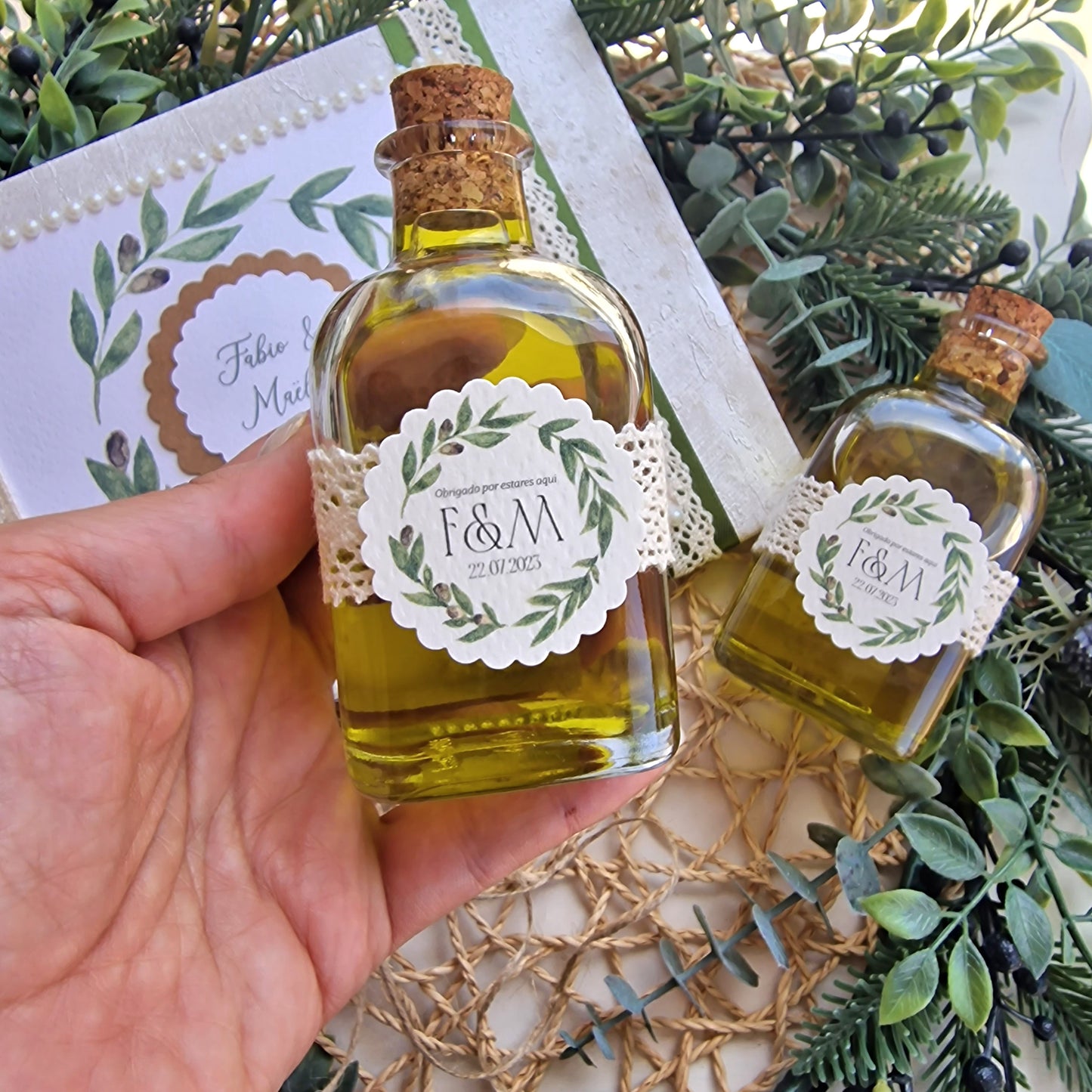 Bouteille carrée d'huile d'olive