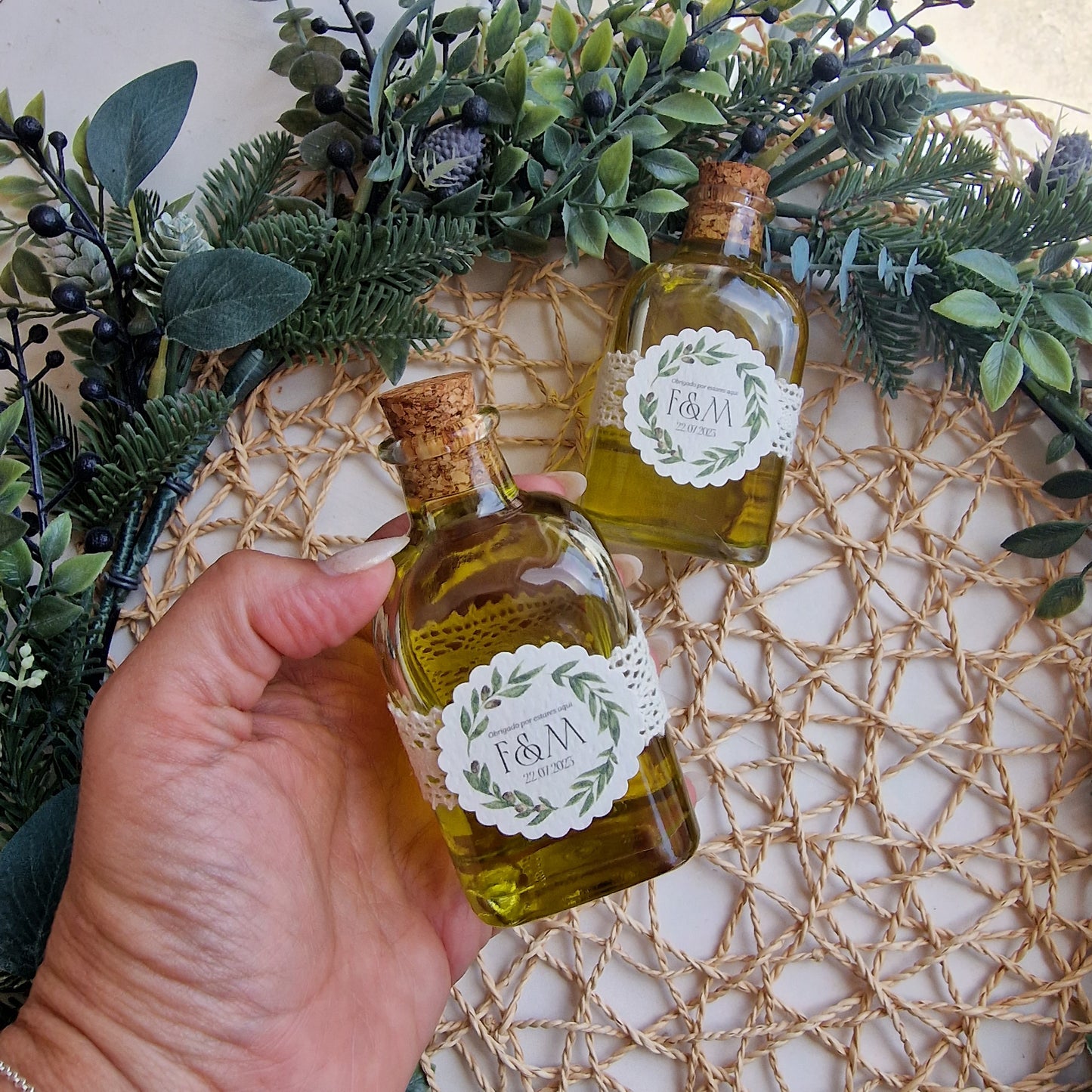 Bouteille carrée d'huile d'olive