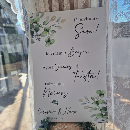 Placa de boas vindas verdes Rita "Já viram o SIM"