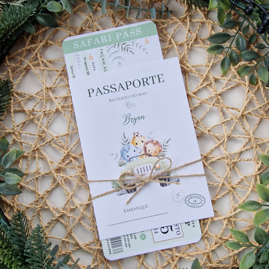 Convite  passaporte safari do Bryan