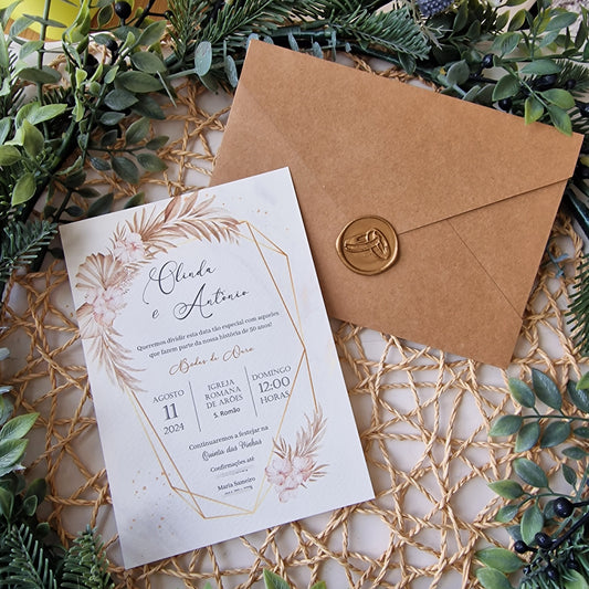 Low cost invitation with seal