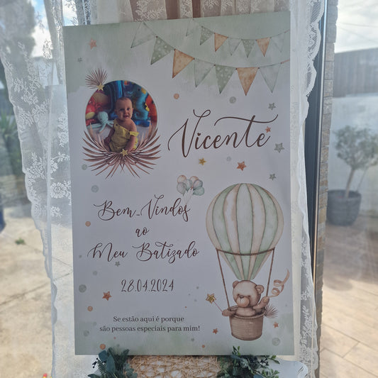 Placa de Boas Vindas Vicente com Foto