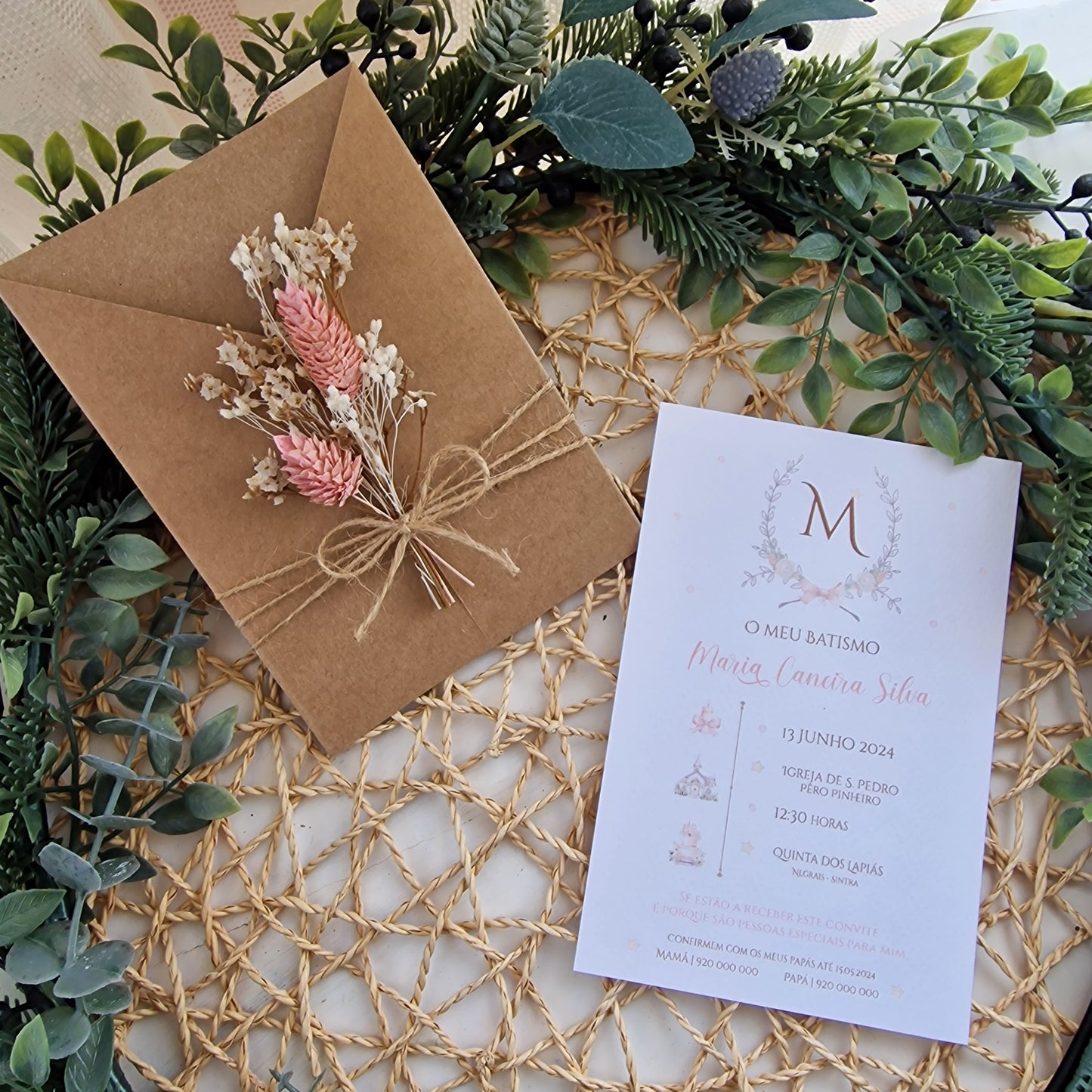 Invitation rustique de Maria