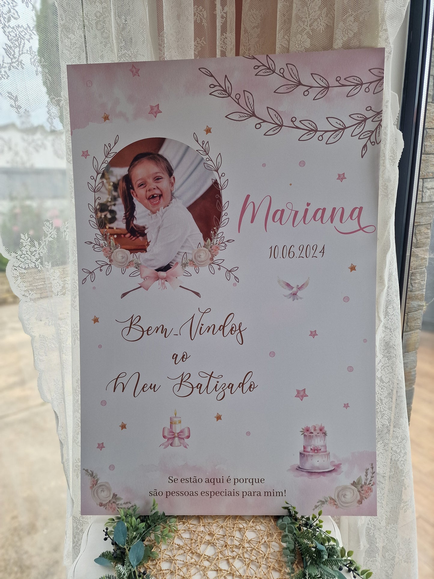 Panneau de bienvenue Mariana avec photo