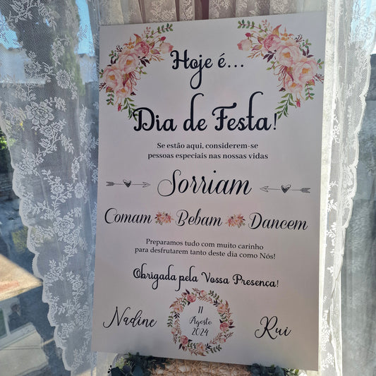 Placa de boas vindas Vintage 2018 Hoje é...