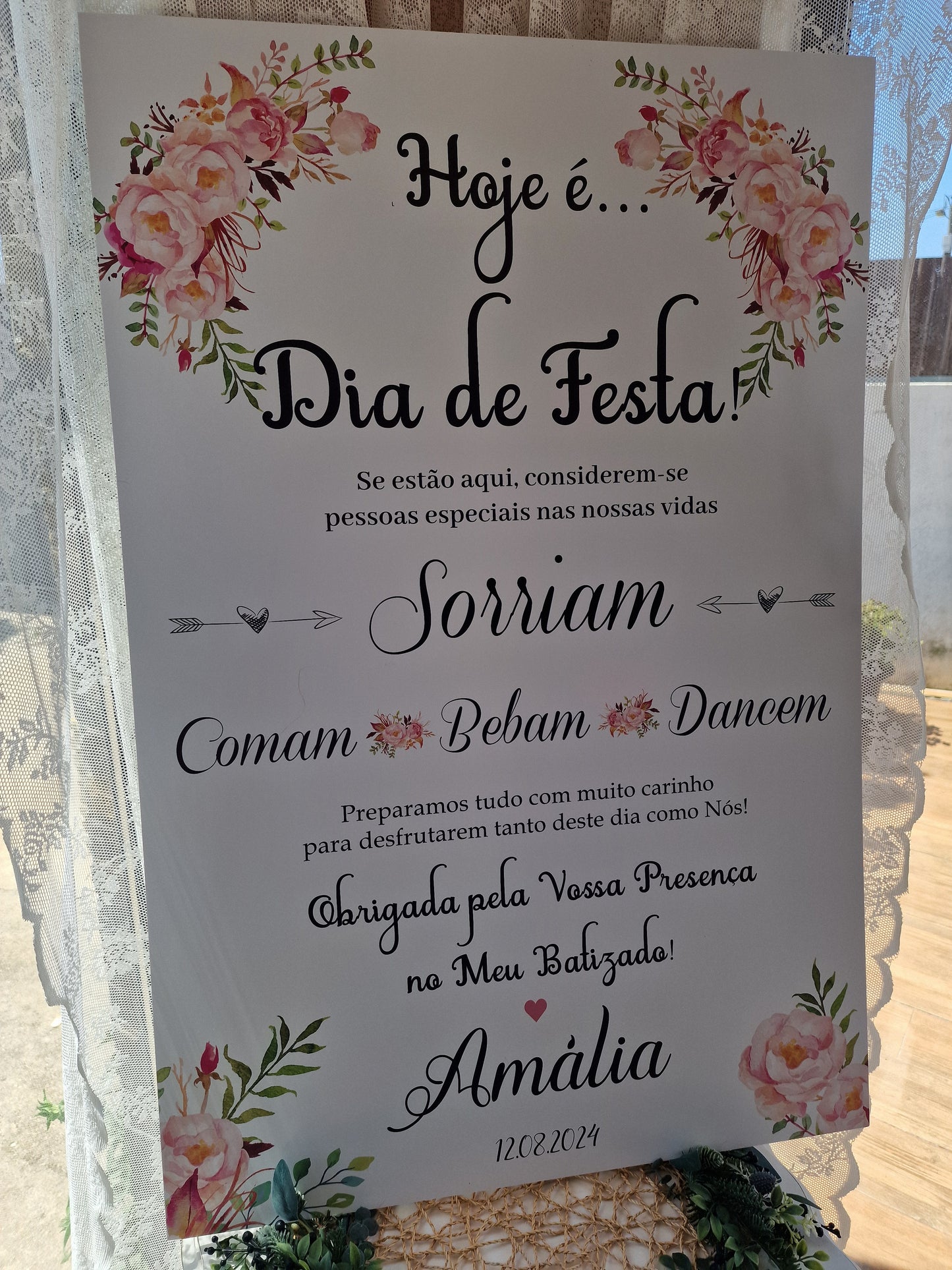 Placa de Boas Vindas Vintage 2018 Amália