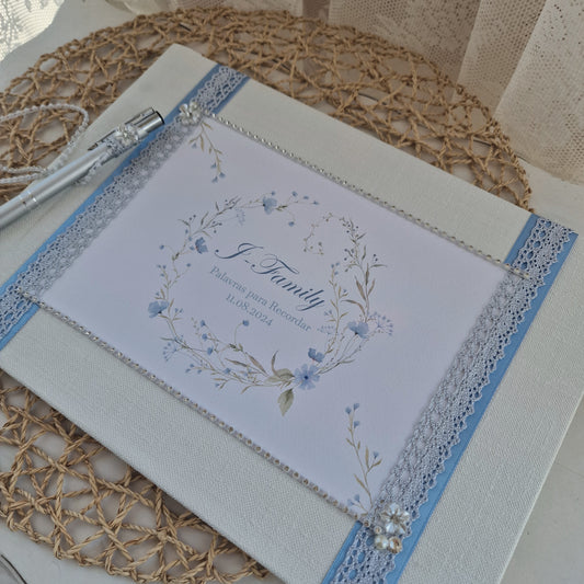 Livro de Honra azul campestre