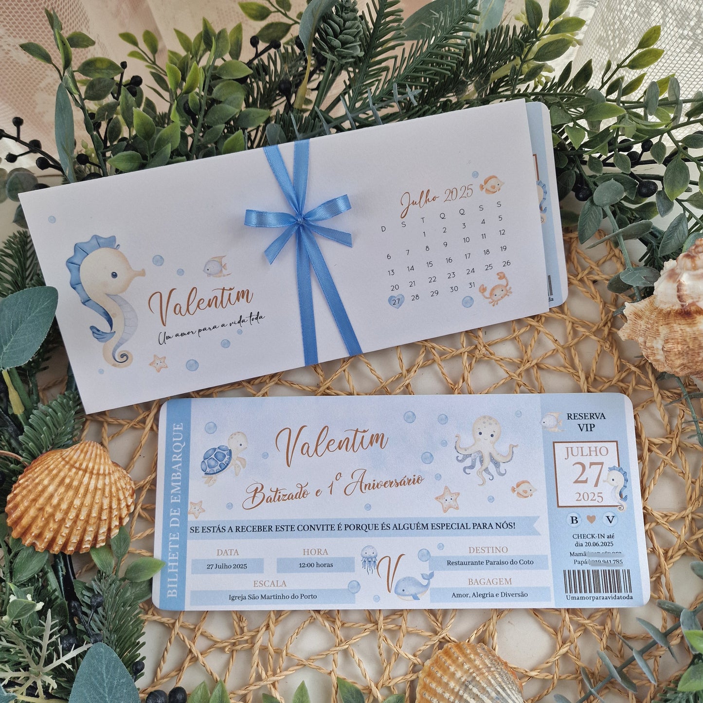 Bilhete de embarque Mar do Valentim