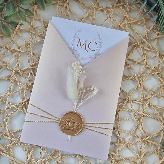 Convite Rose gold da Maria Carolina
