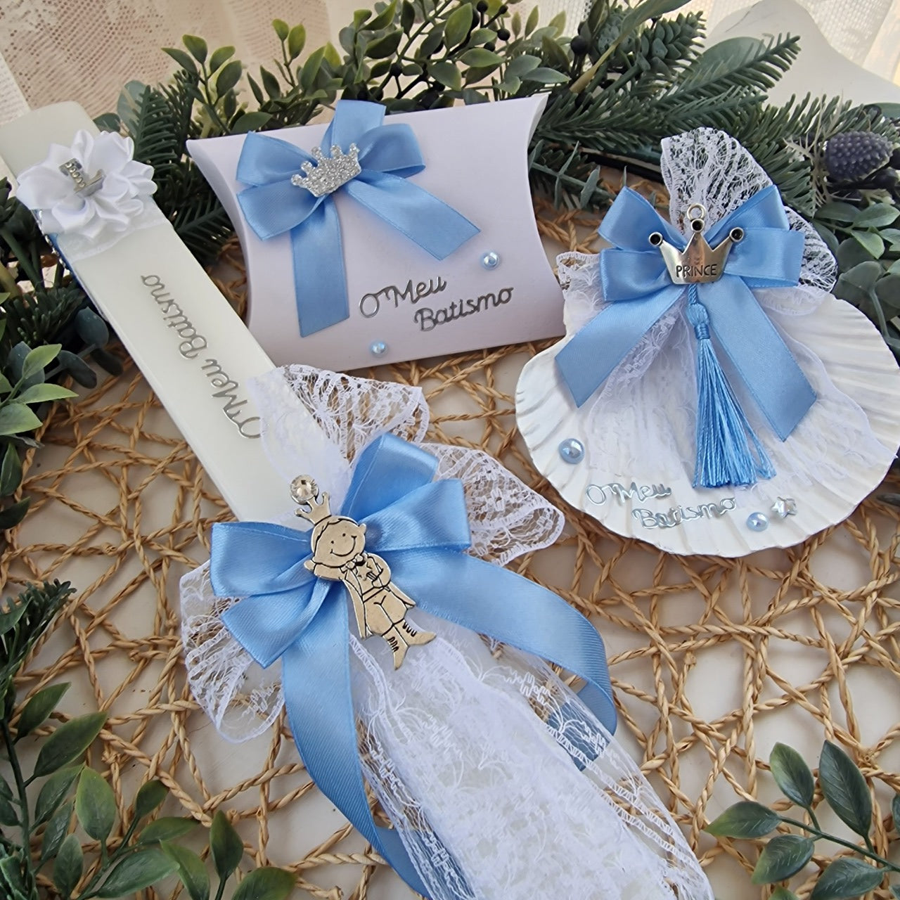 Navy blue christening set