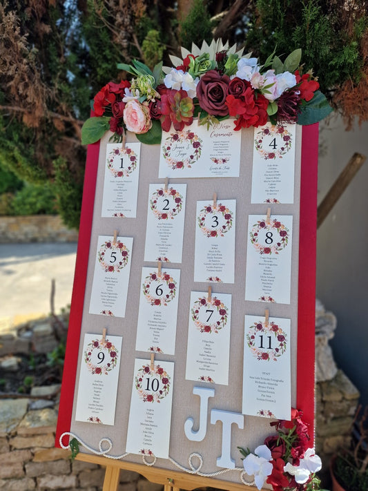 Placar vintage marsala e dourado