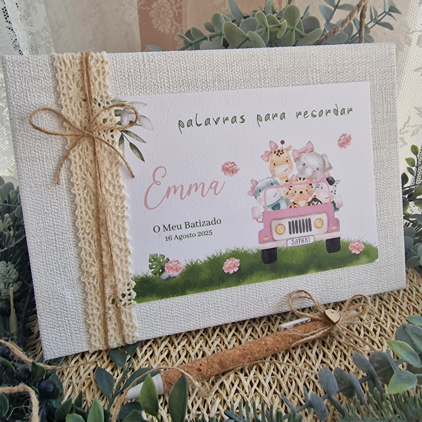 Livro de dedicatórias Safari da Emma