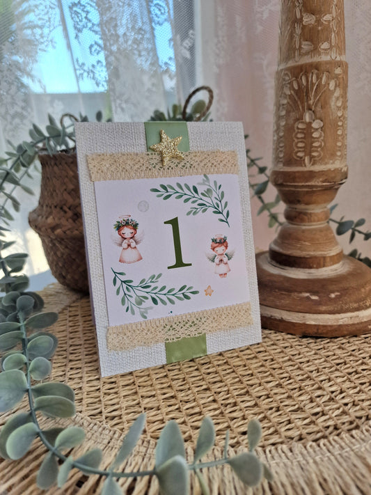Marcador de mesa Anjinhos Inês e Lucas