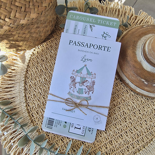 Convite passaporte cavalinho verde