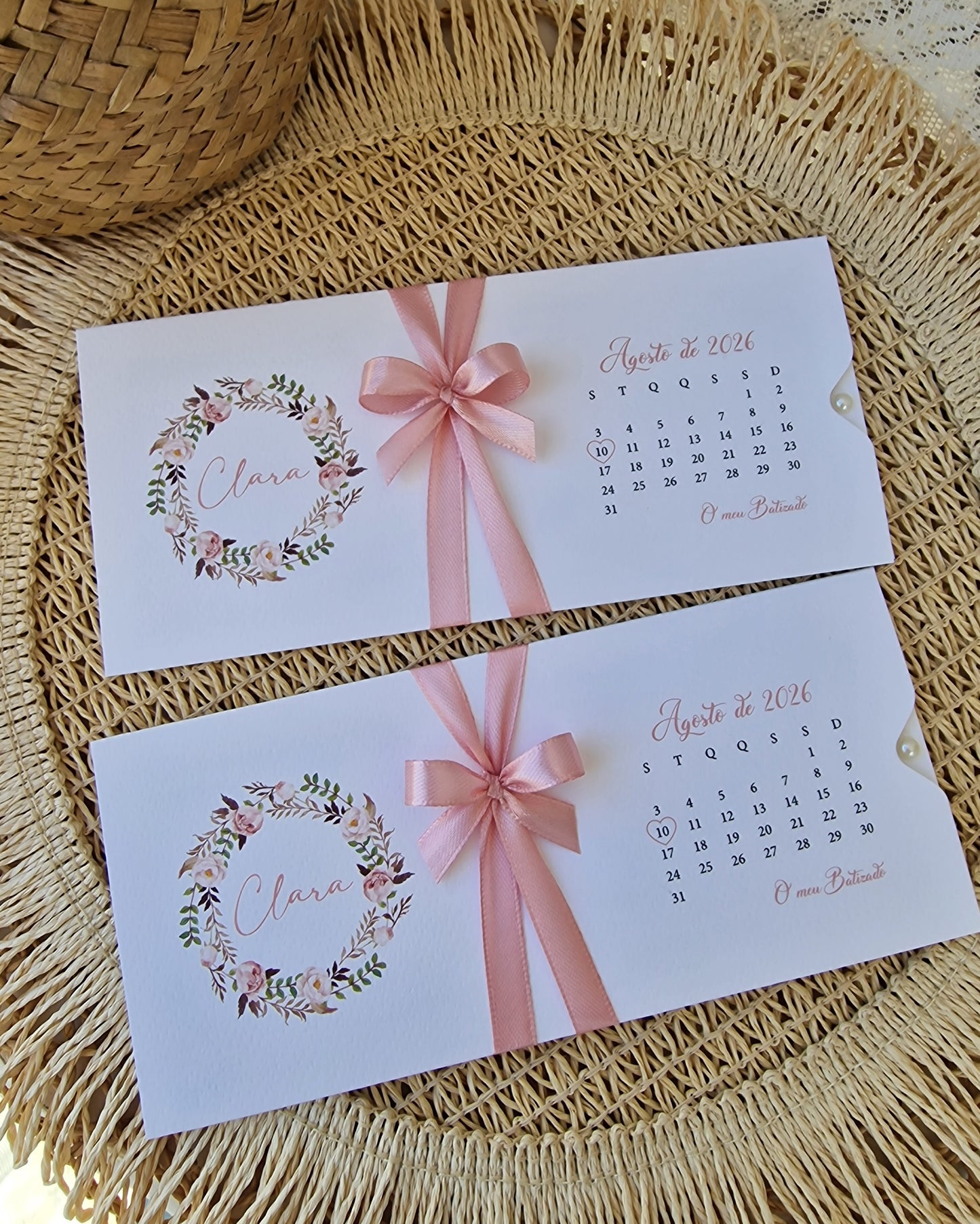 Convite floral rosado vintage da Clara