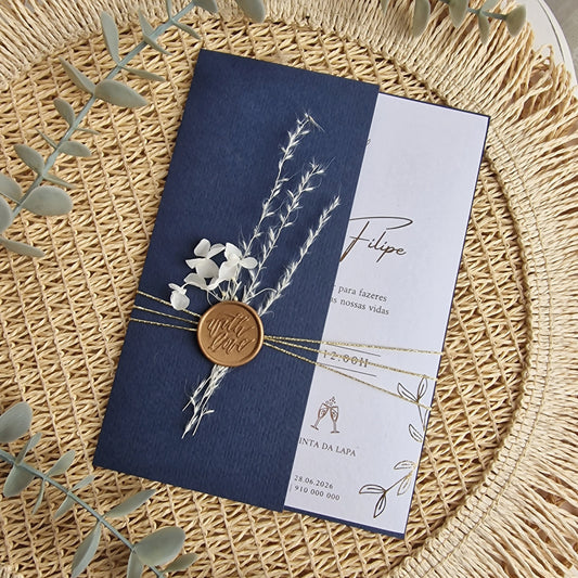 Convite navy gold 12/30
