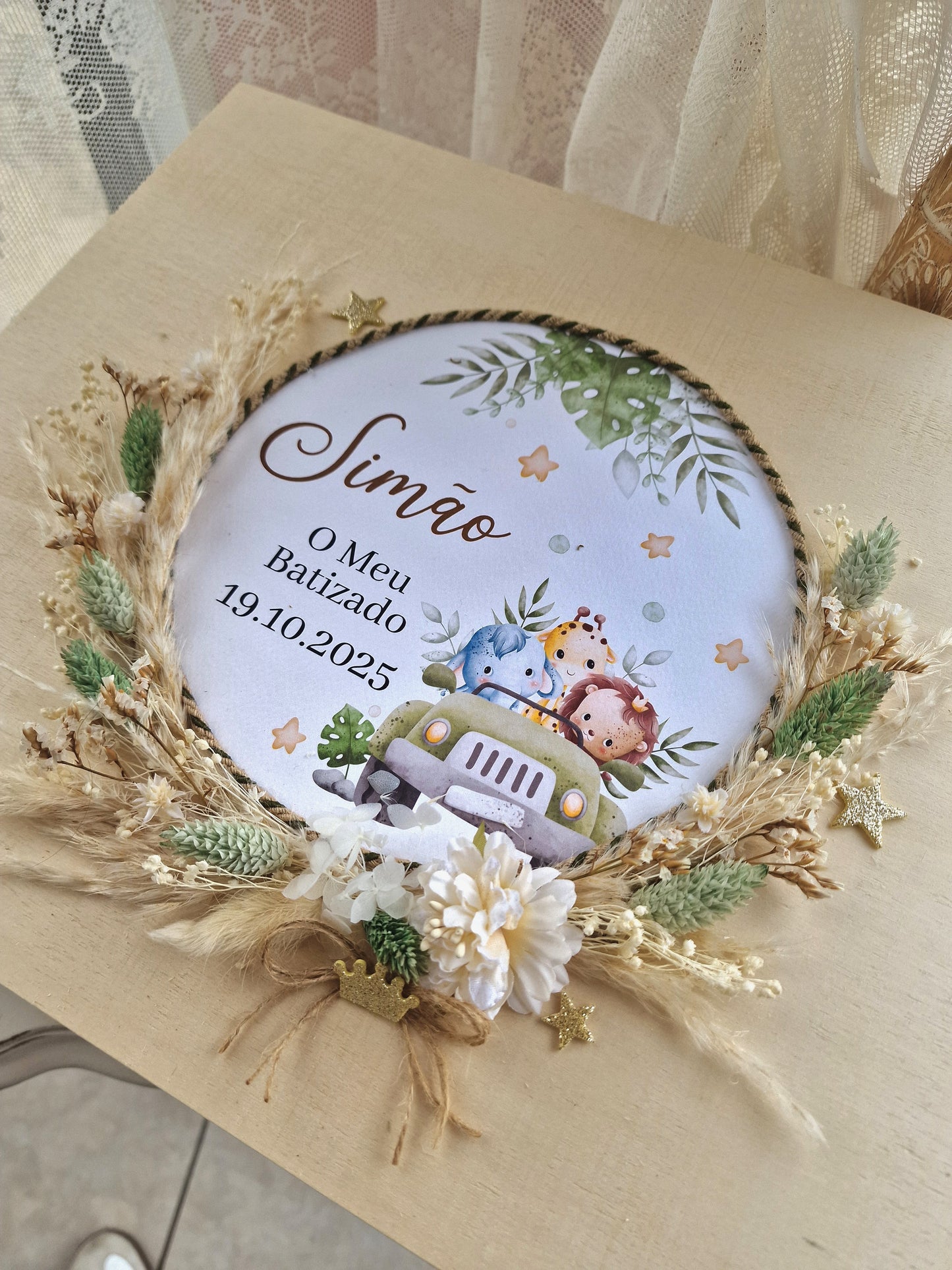 Caixa para roupinha e conjunto de batizado Safari