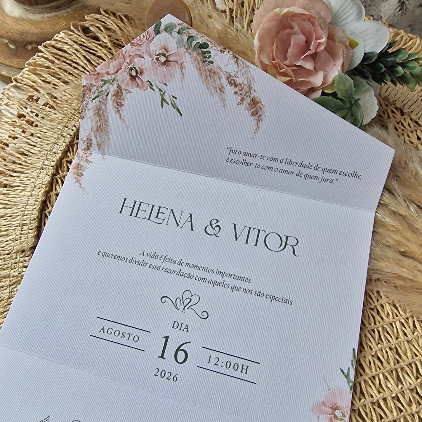Convite 28/30 pampas Helena & Vítor