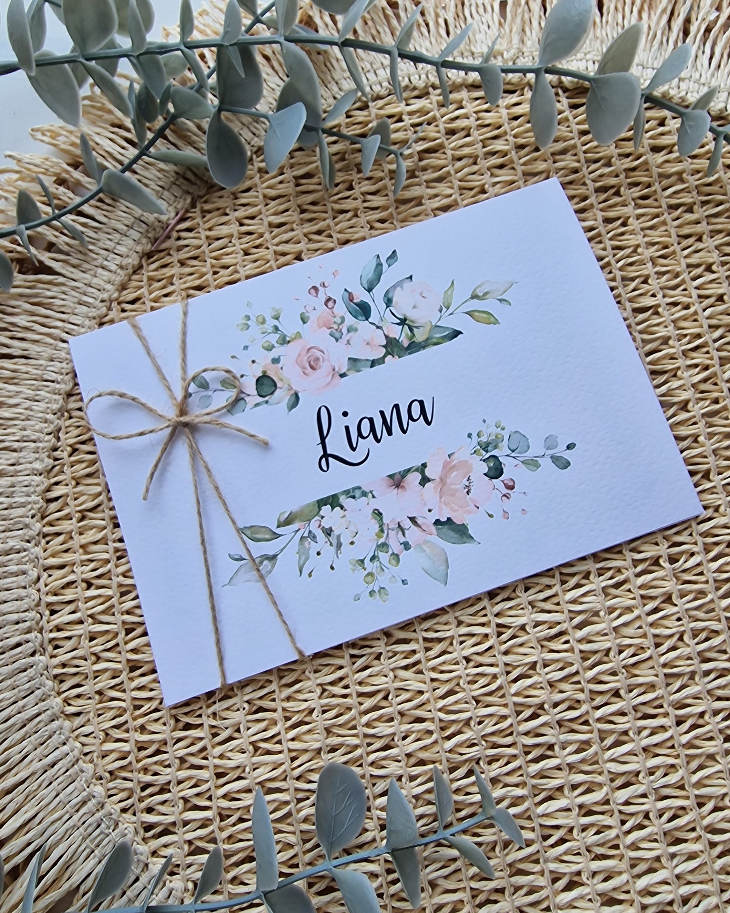 Convite floral da Profissão de Fé da Liana