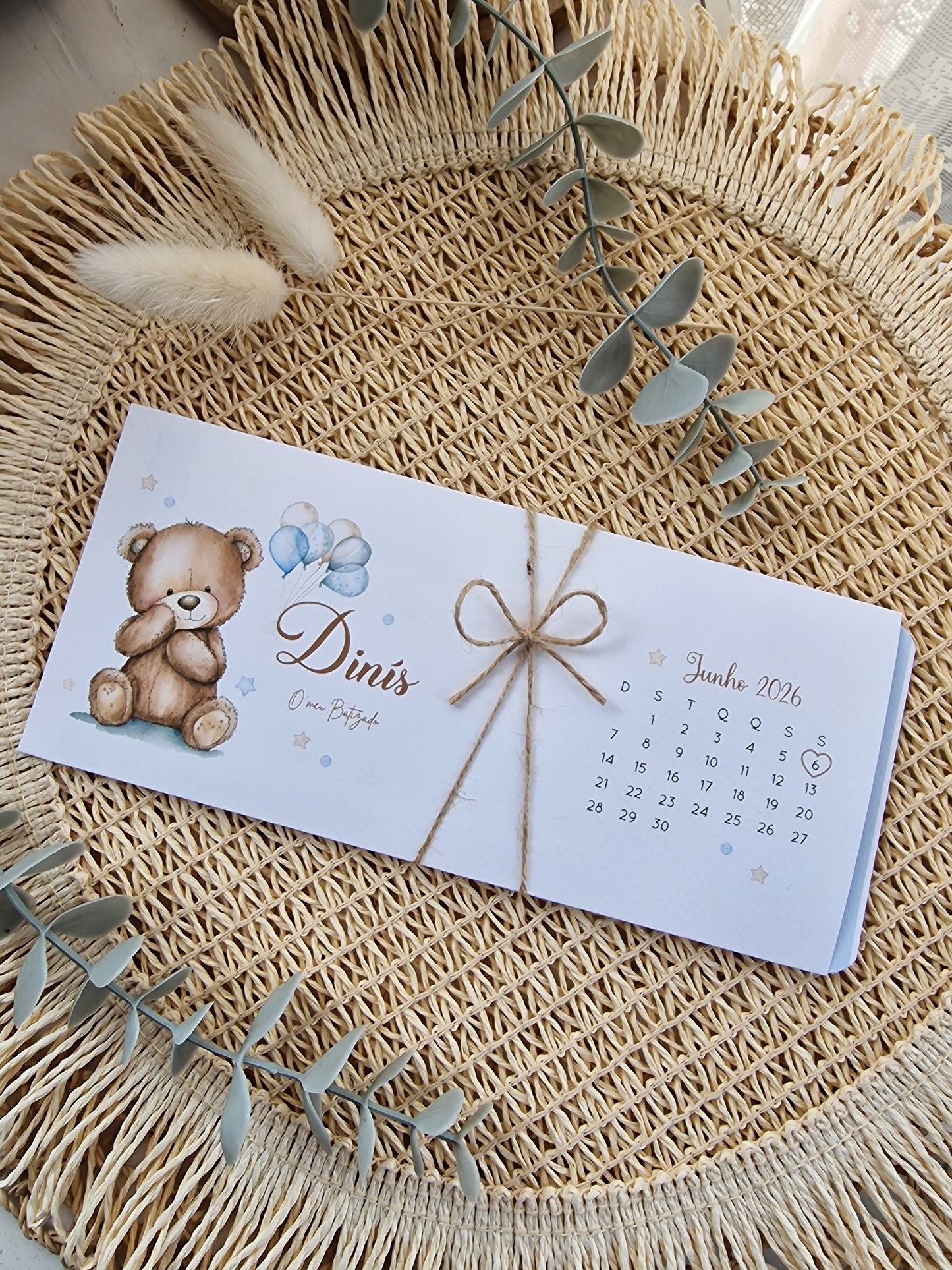 Bilhete de embarque Urso azul Dinis